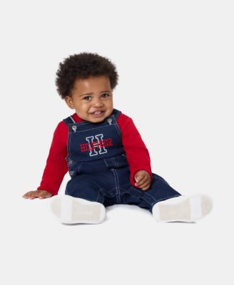 Комплект из 2 предметов Tommy Hilfiger: джинсовый комбинезон и боди для новорожденных мальчиков