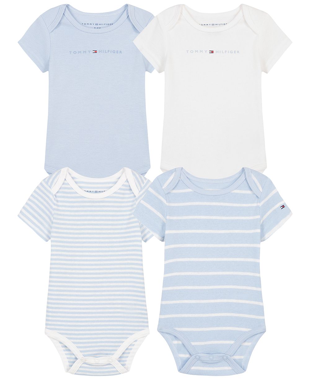 Комплект боди Tommy Hilfiger с логотипом и полоской для малышей, 4 шт.