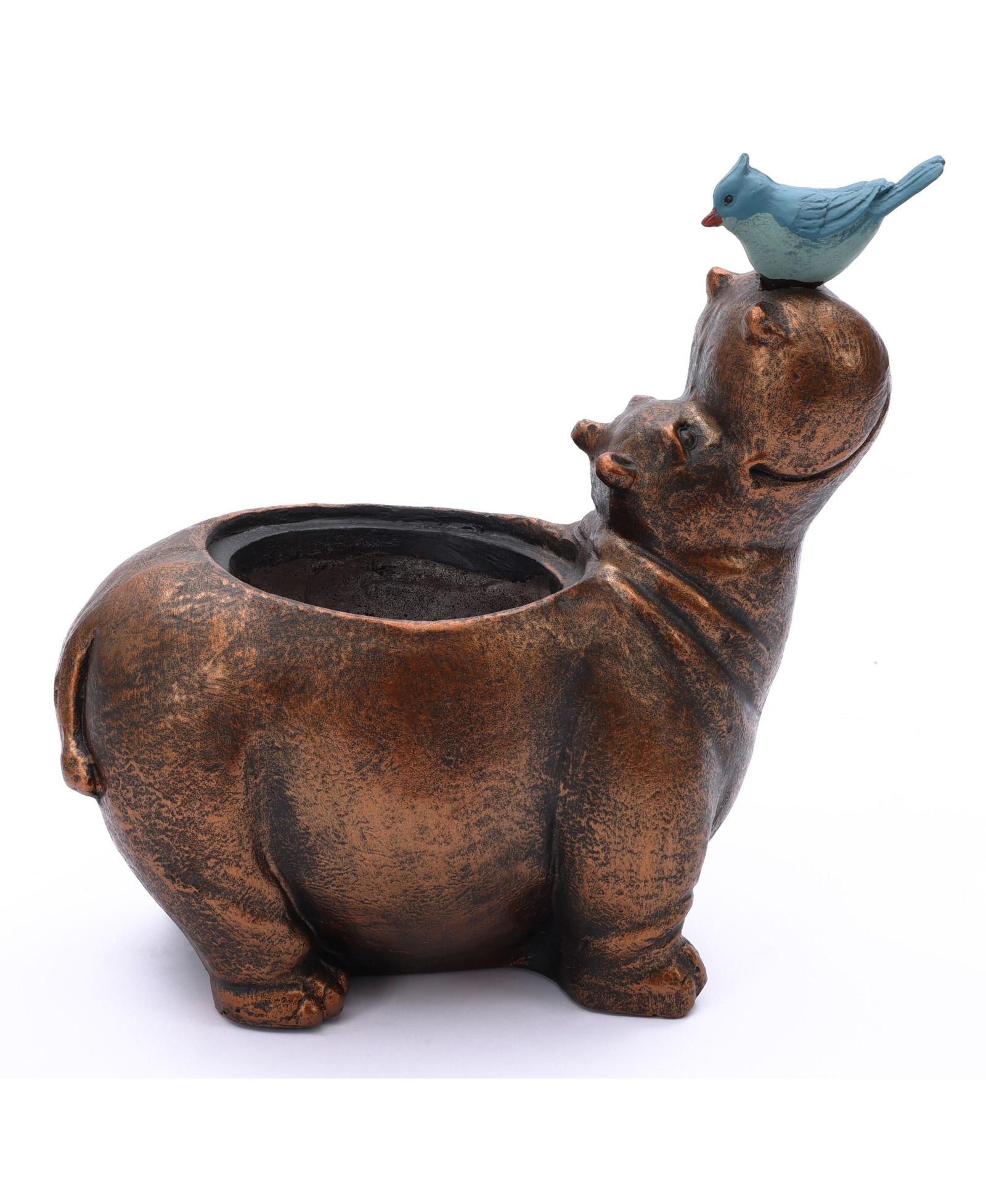 LuxenHome декоративный цветочный горшок Hippo и Blue Bird
