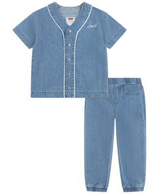 Levi's Baby Boys' Baseball Short-Sleeve Shirt and Pants, 2-Piece Set