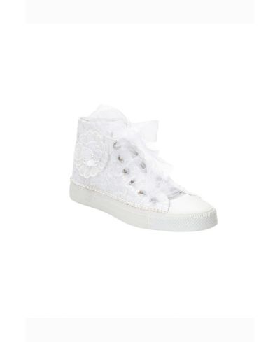 Женские высокие кеды Forever & Always Shoes Mariselle Pearl Lace Bridal