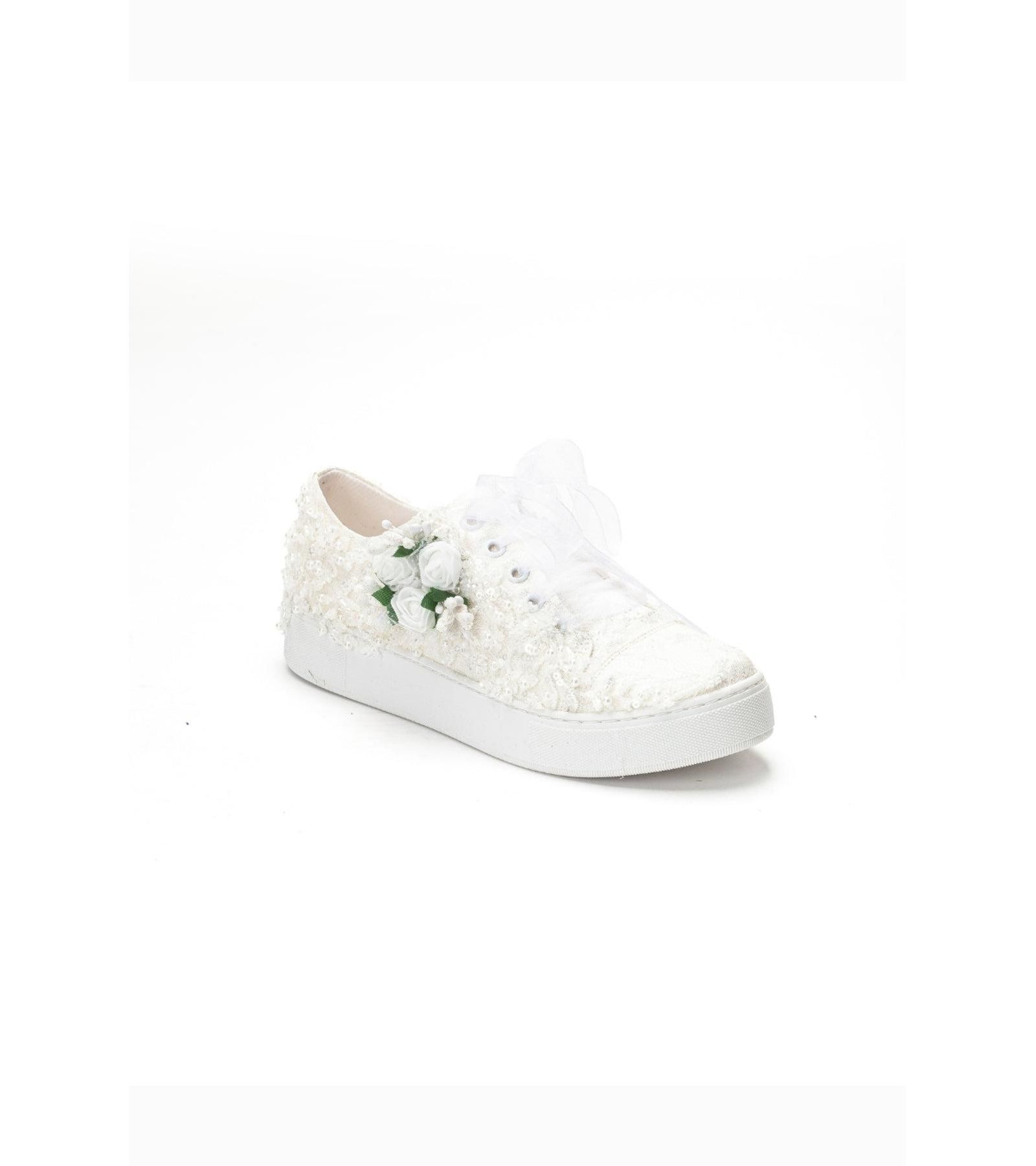Forever & Always Shoes Women's Rosalie Flower Bridal Sneaker