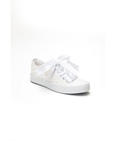 Forever & Always Shoes Women's Marvelle Pearl Lace Bridal Sneaker