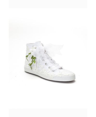 Женские свадебные кеды Forever & Always Shoes Sylvara Floral Lace Ribbon High Top
