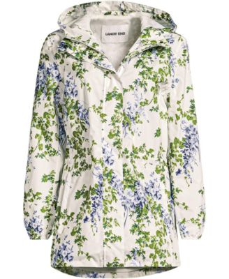 Женский водонепроницаемый дождевик Lands' End Plus Size Print Waterproof Hooded Packable