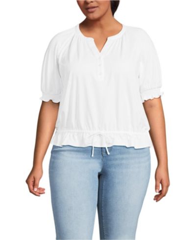 Lands' End Блузка из джерси с регулируемым подолом Plus Size