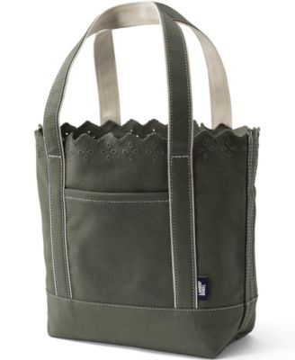 Lands' End Medium Eyelet Canvas Open Top Tote