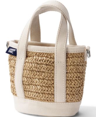 Lands' End Мини сумка-тоут из канваса Raffia