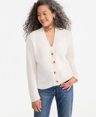 Женский кардиган Charter Club 100% Cashmere Shaker Stitch V-Neck