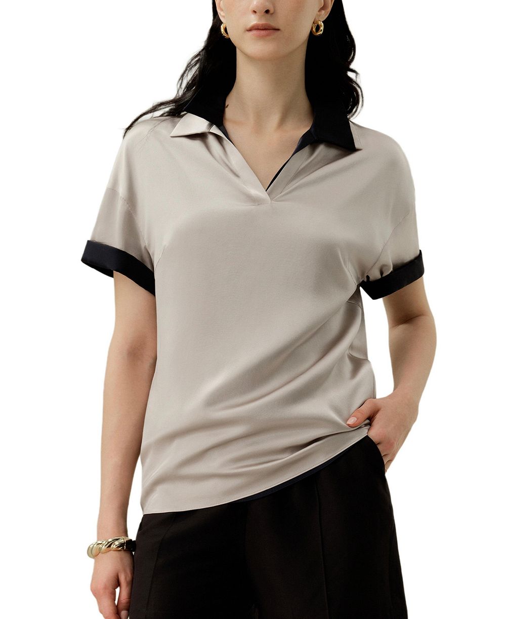 Женская блуза LILYSILK Washable Silk Charmeuse Polo