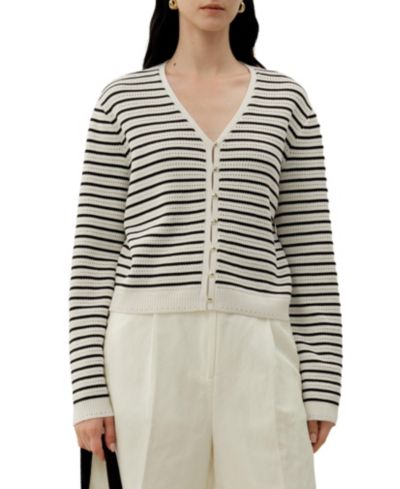 Женний кардиган LILYSILK Women's Toscana Striped Pointelle