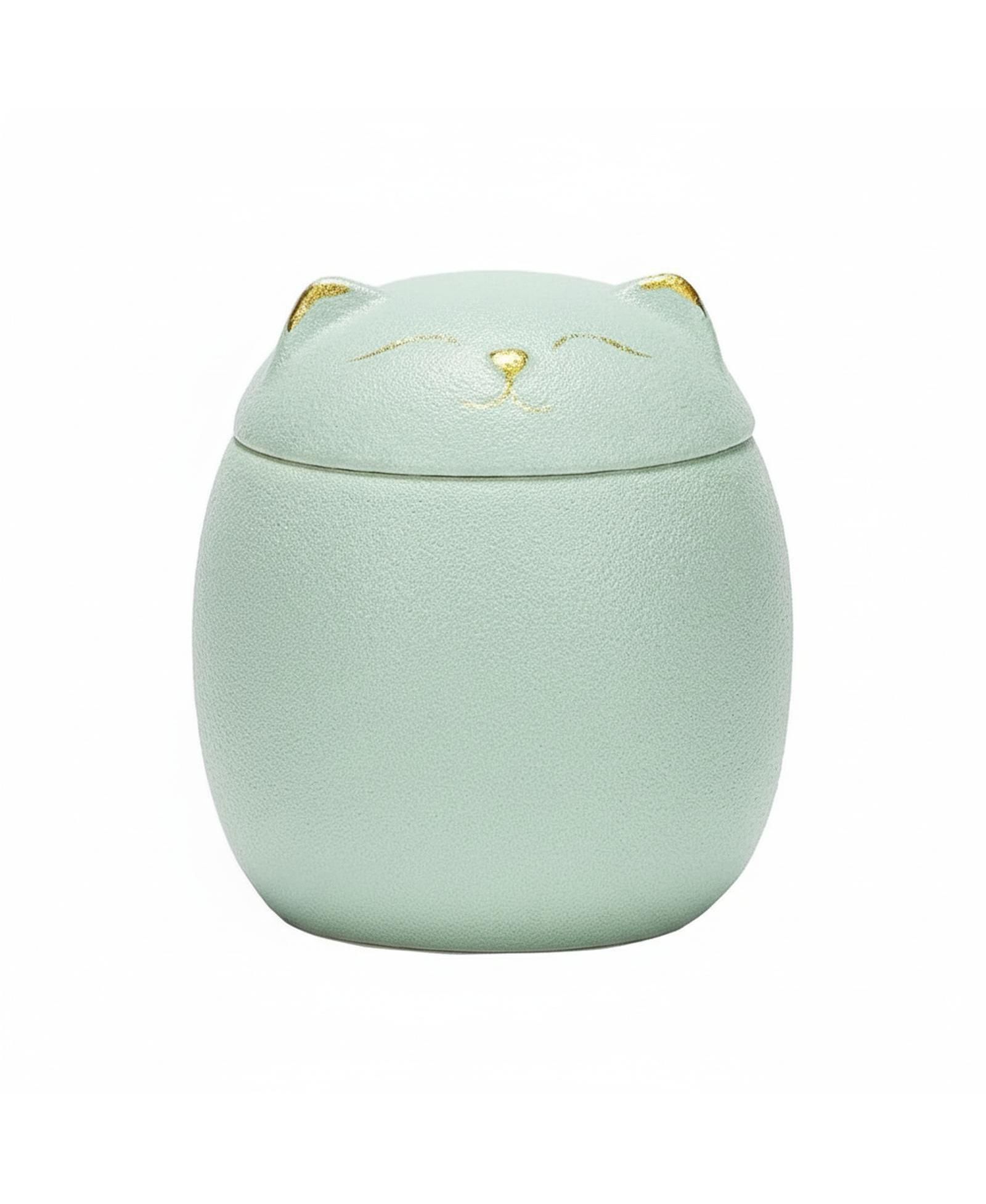 ARONKL Ceramic Jar Embossed Cat Small Candy Dish Sugar Bowl Storage Canister Airtight Seal Lid