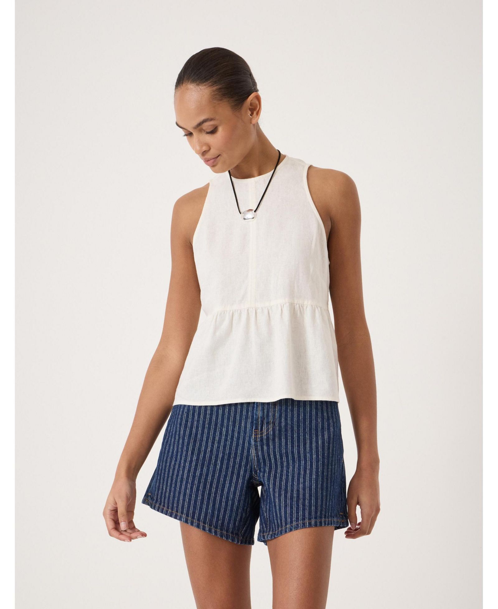 Hush Women's Nomie Linen Blend Peplum Top