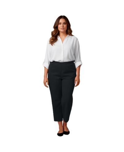 AVENUE Women's Super-Stretch Straight Ankle Pull-On Pant
