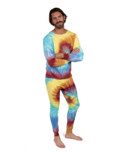 Мужская хлопковая пижама Leveret Two Piece Tie Dye с длинным рукавом