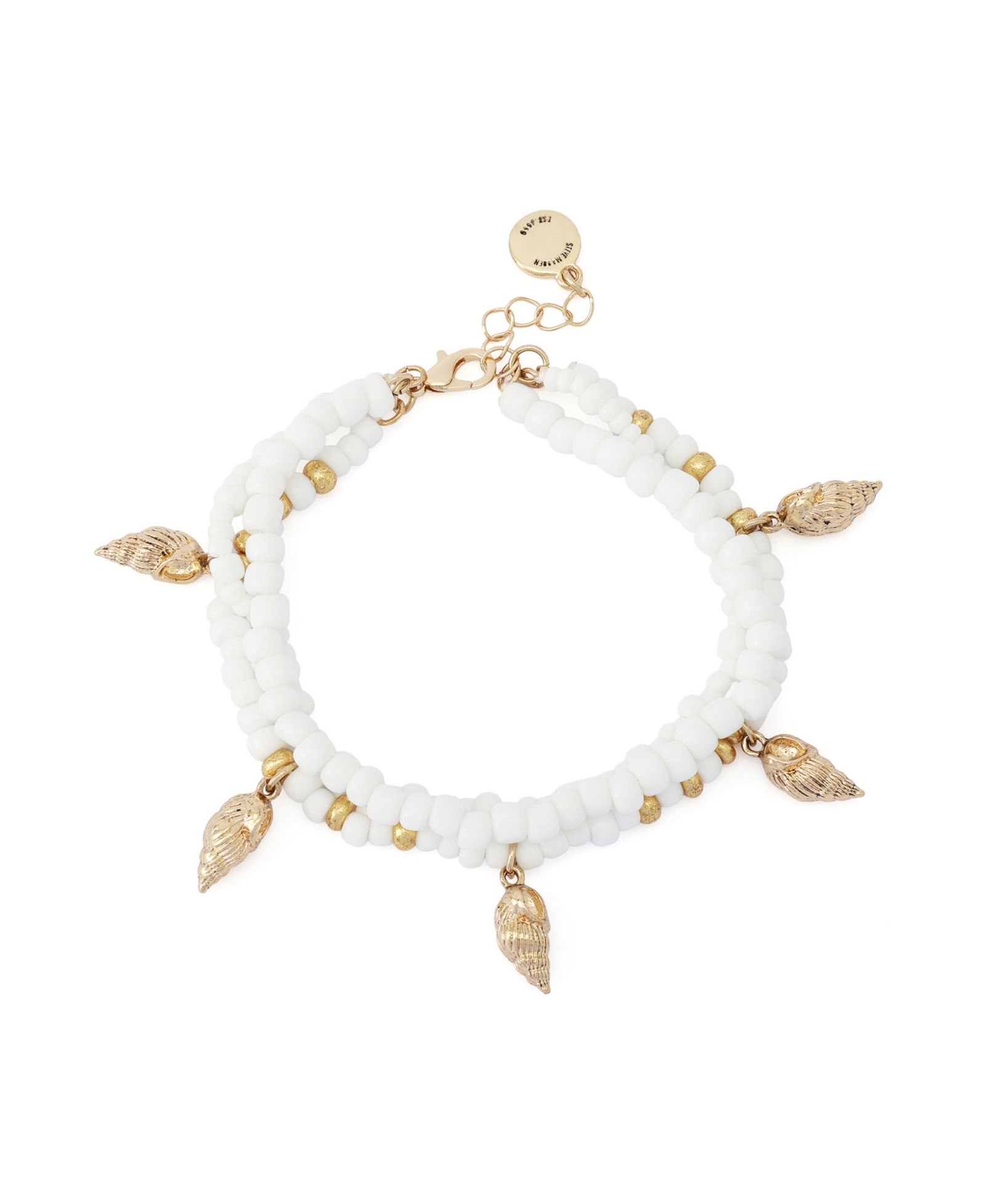 Браслет Steve Madden White Vintage Luxe Shell Beaded Layered