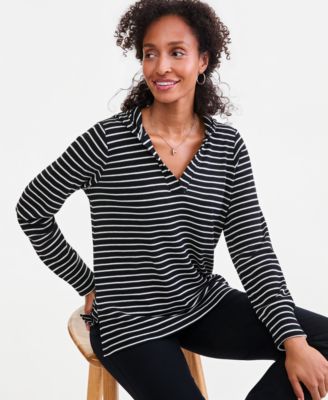 Style & Co Women's Striped Waffle Hoodie, Macy's Exclusive