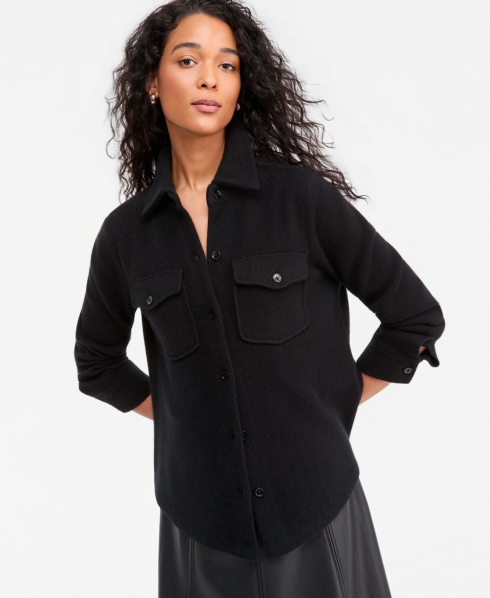 Charter Club Women's 100% Cashmere Collared Shacket, Macy's Exclusive
