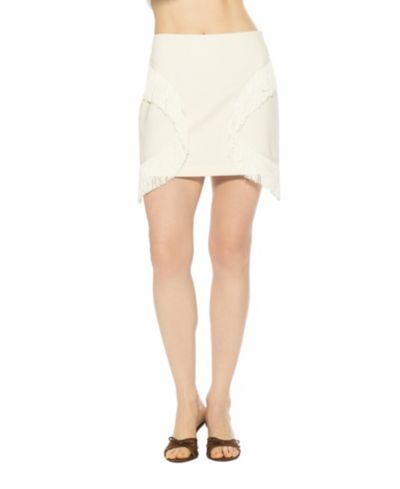 Alexia Admor Women's Lior Fringe Grommet Mini Skirt