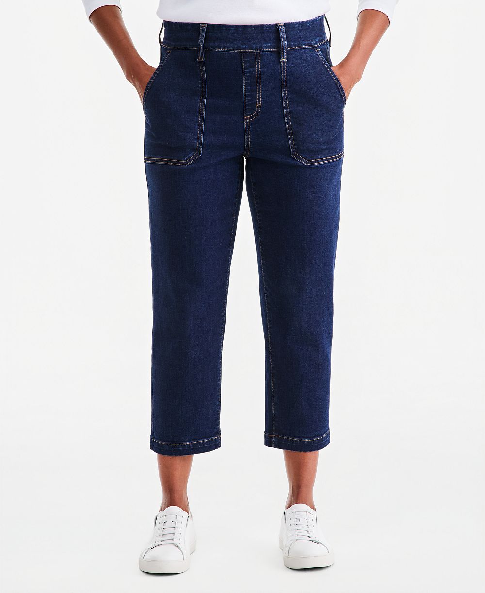 Style & Co Petite High-Rise Pull-On Straight-Leg Jeans, Macy's Exclusive