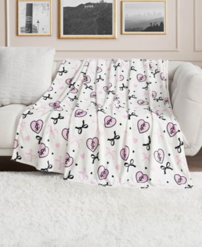 Juicy Couture Lightweight Ultra-Soft Plush Throw, 60" x 90"