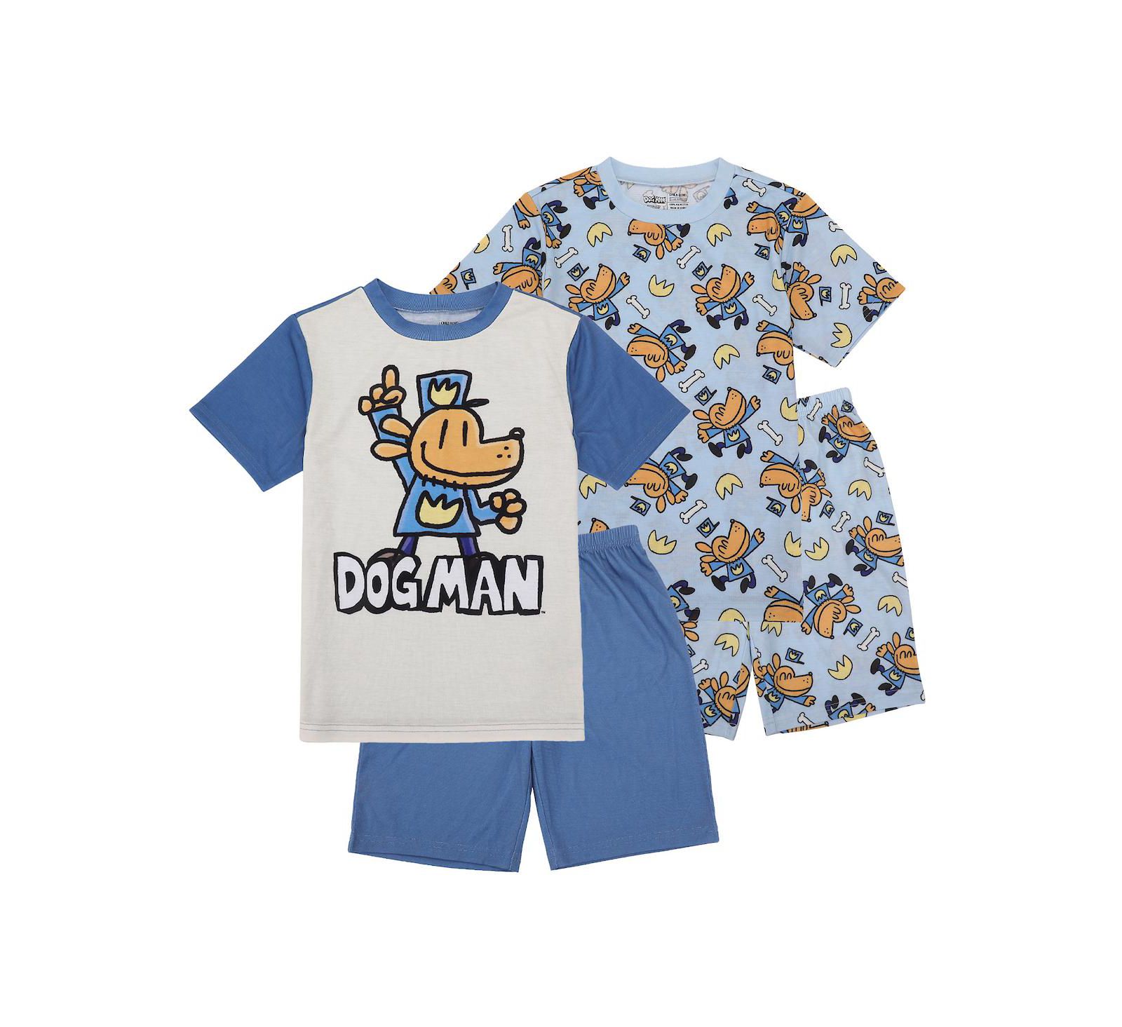 Dog Man Big Boys Character Print 4-Pack Pajama Set