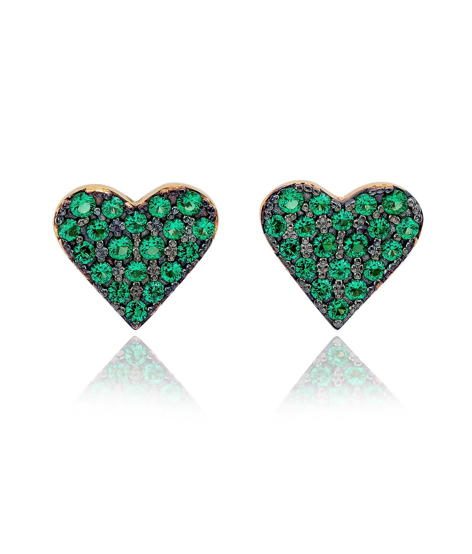 Suzy Levian New York серьги-гвоздики в форме сердца с кубическим цирконием и серебром