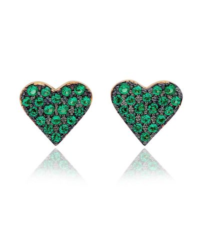Suzy Levian New York серьги-гвоздики в форме сердца с кубическим цирконием и серебром