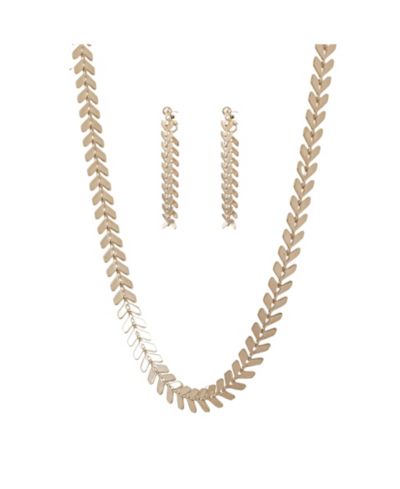 Bearfruit Jewelry Elara Chevron Necklace and Earring Set Trendy Statement