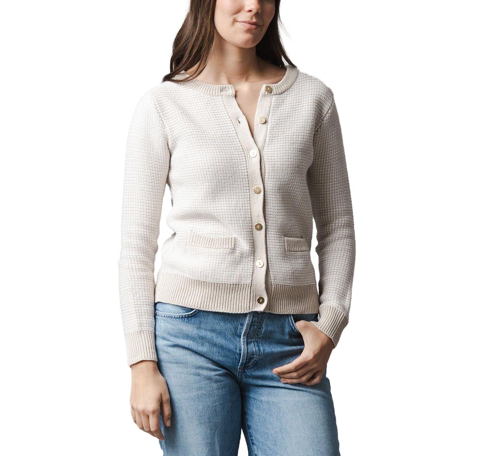 Женский кардиган Hope & Henry Organic Tweed Stitch Sweater