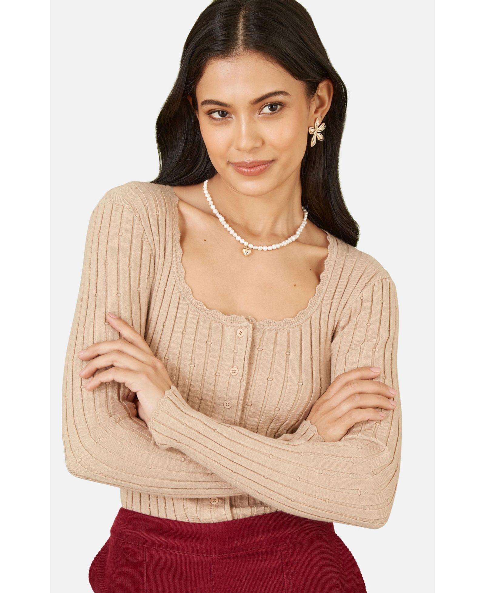 Кардиган Yumi Women's Knit Fitted Rib