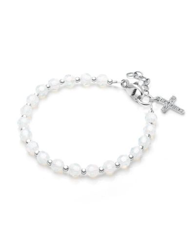 Tiny Blessings браслет Sterling Silver Shimmer Crystal с крестом
