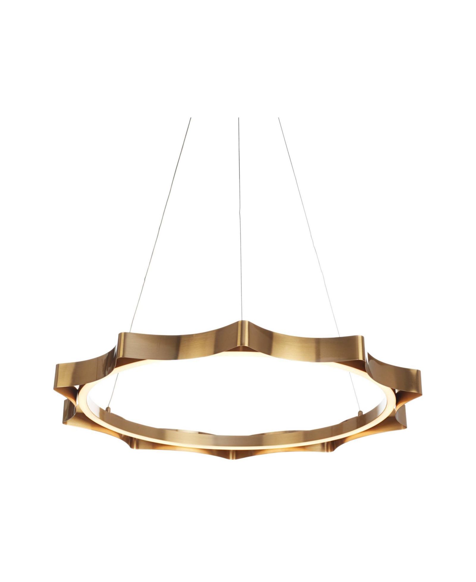 Possini Euro Design Gearworks Wide Brass LED Ring Pendant Light
