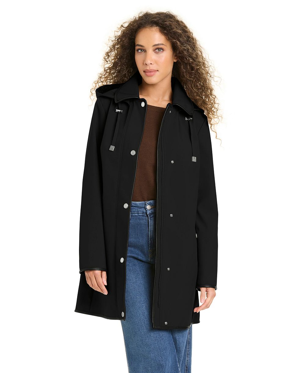 Jones New York Women's Zip-Up Buttoned Softshell Coat