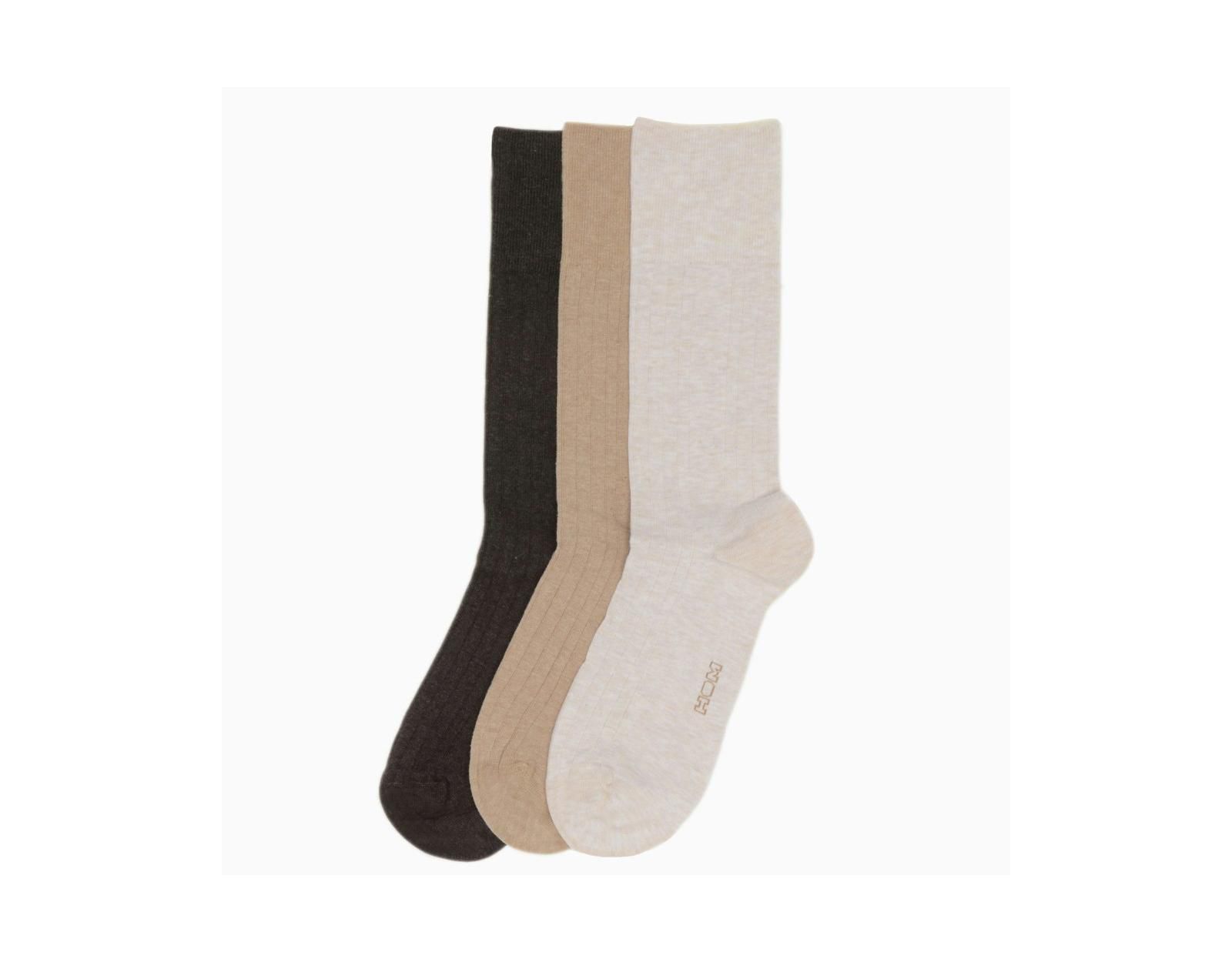 HOM Men's Triple Pack Coton One Size Socks Three Pack