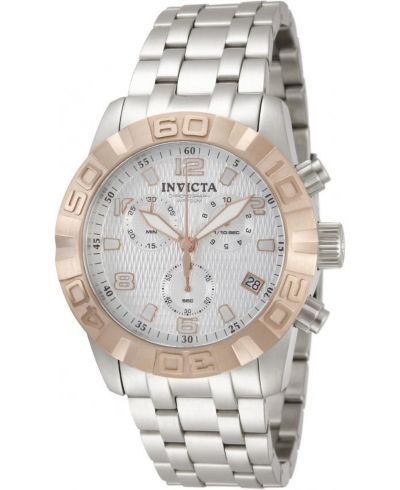 Invicta Men's 11451 Pro Diver Quartz Chronograph Silver Dial Watch