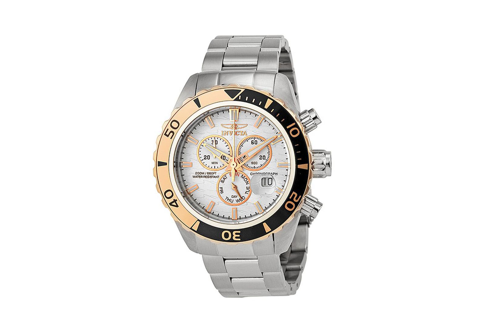 Invicta Men's 12859 Pro Diver Quartz Chronograph White Dial Watch
