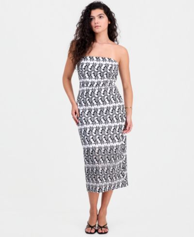 Sam Edelman Women's Strapless Straight-Neck Midi Dress