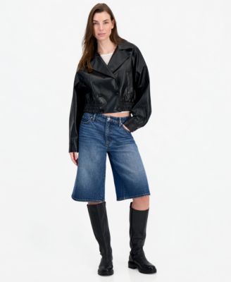 Jou Jou Women's Cropped Faux-Leather Jacket