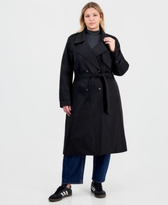 Jou Jou Plus Size Double-Breasted Belted Trench Coat