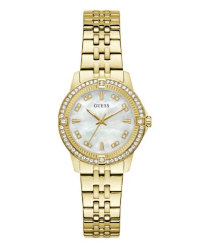 GUESS Women's Glitz Gold-Tone Stainless Steel Analog Watch, 32mm