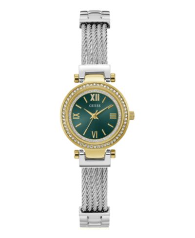 GUESS Женские аналоговые часы из двухцветной стали, 27mm