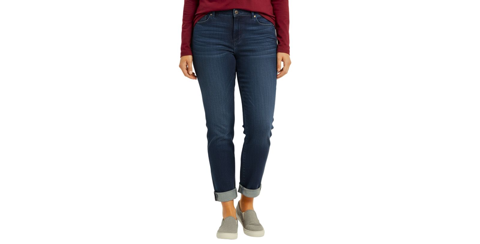 SLINK Jeans женские джинсы-бойфренды со средним посадкой и подвернутыми штанинами