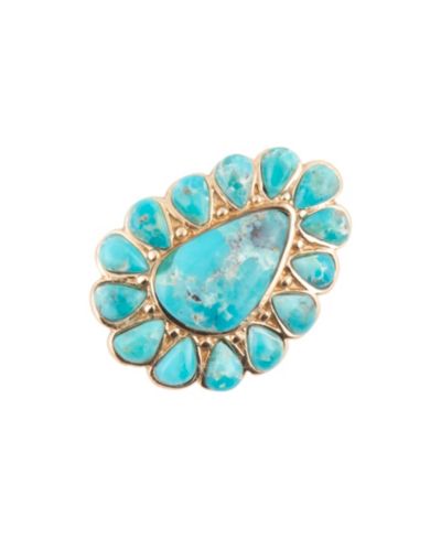 Кольцо Barse Durango Blue Turquoise Golden Statement
