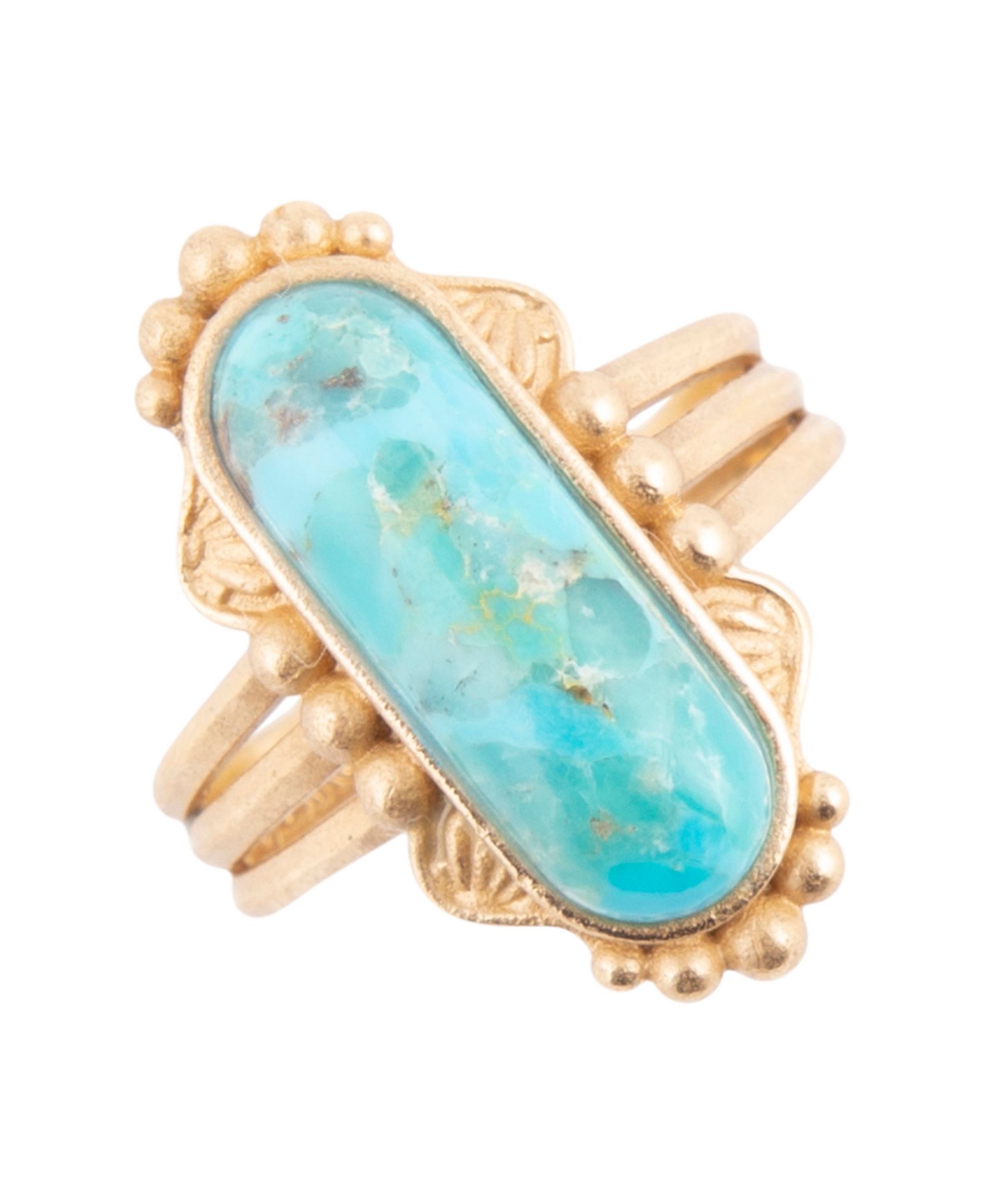 Barse Кольцо Barse Plateau Blue Turquoise and Golden