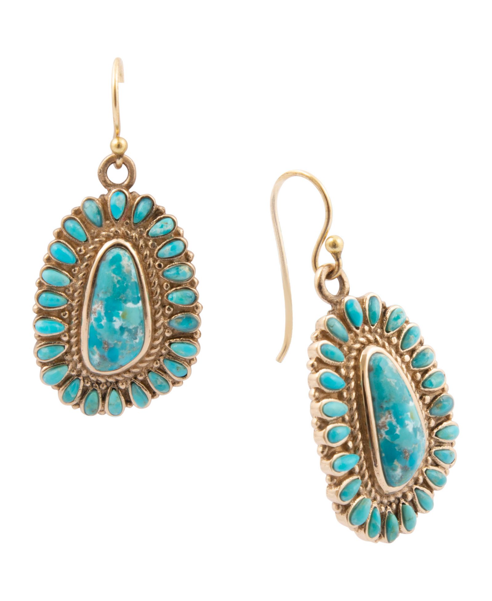 Barse Серьги-подвески Sedona Blue Turquoise Golden Drop
