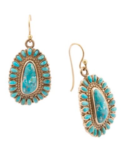Barse Серьги-подвески Sedona Blue Turquoise Golden Drop