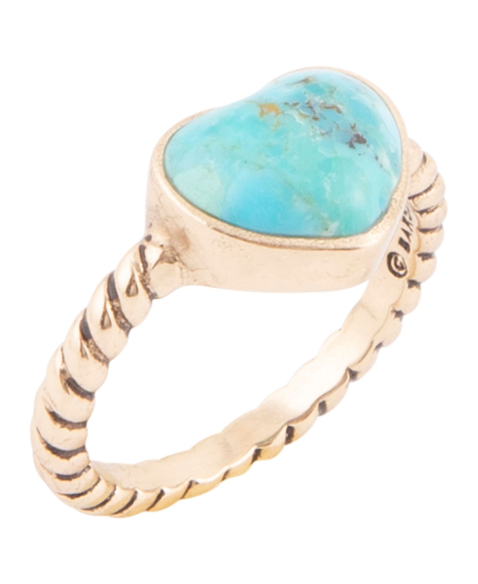 Barse Rope My Heart Blue Turquoise and Golden Ring