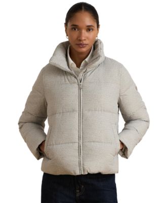 Женская укороченная пуховая куртка с принтом «елочка» от Lauren Ralph Lauren