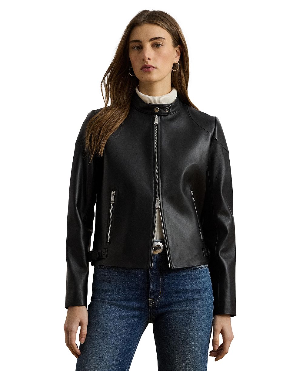 Lauren Ralph Lauren Women's Lambskin Moto Jacket